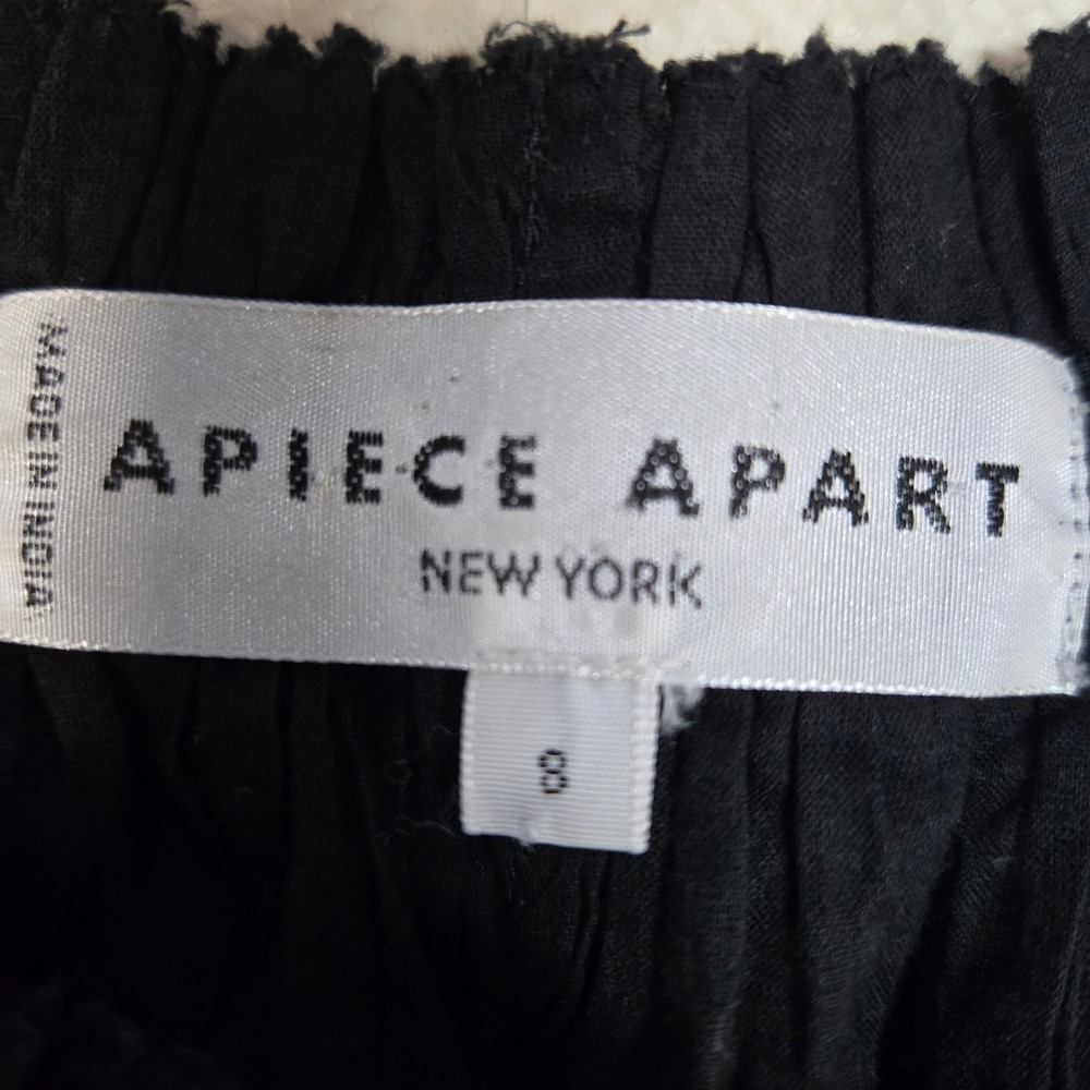 Apiece Apart Black Cotton Cropped Camisole Flowy Flounce Top Size 8 Black - Picture 5 of 10